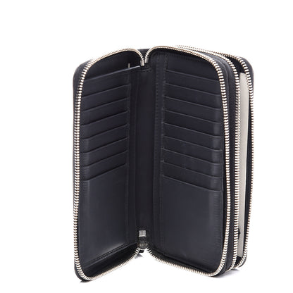 Gucci Guccissima Large Double Zip Around Wallet Black 4 of 11