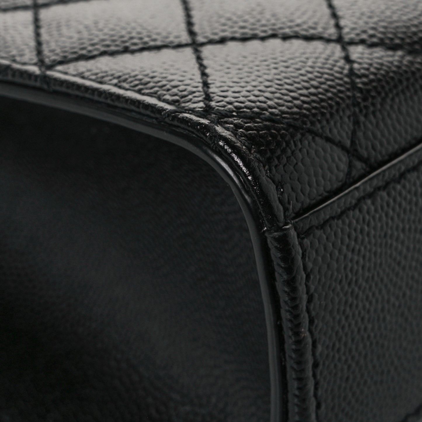Grain De Poudre Textured Mixed Matelasse Triquilt Medium Monogram Satchel Black
