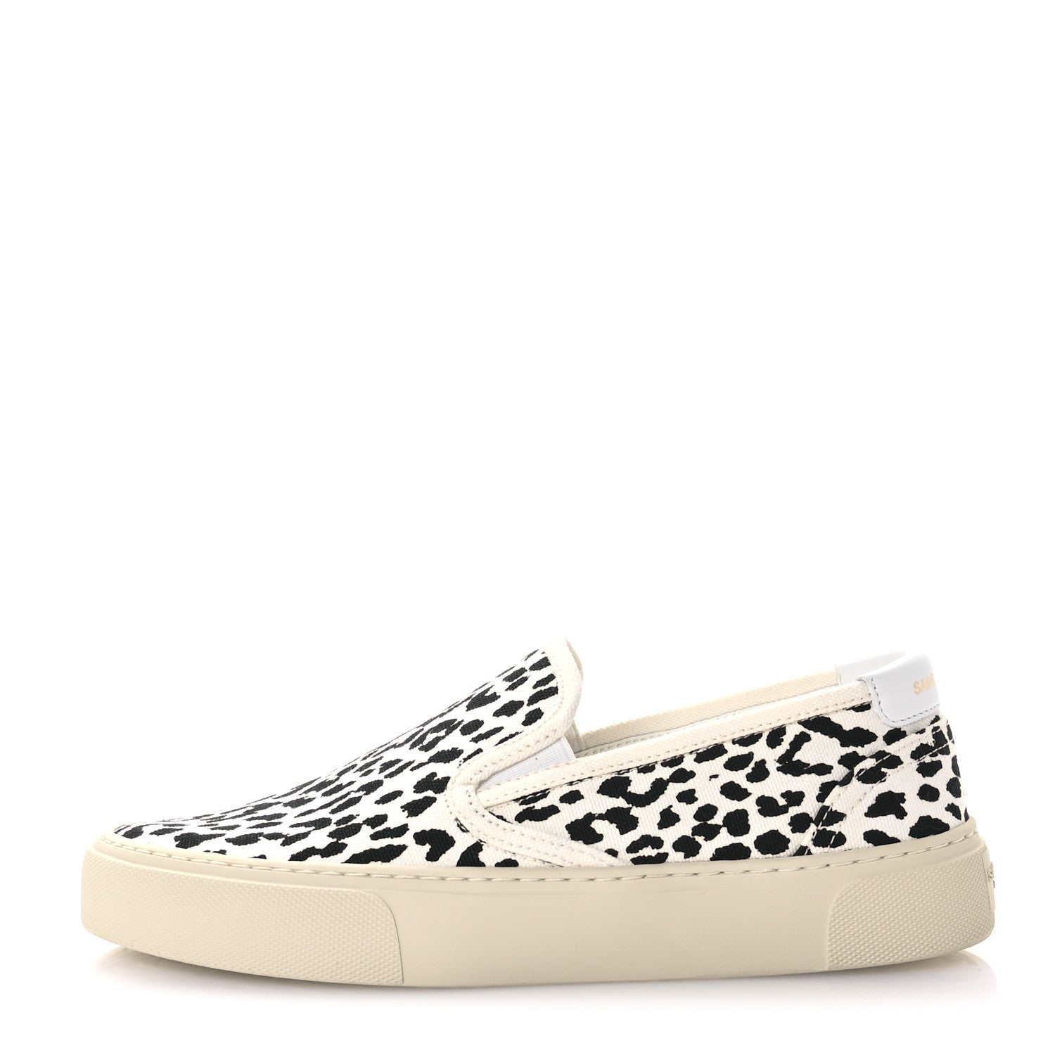 Saint Laurent Canvas Babycat Print Venice Slip On Sneakers 37 Black White 1 of 8