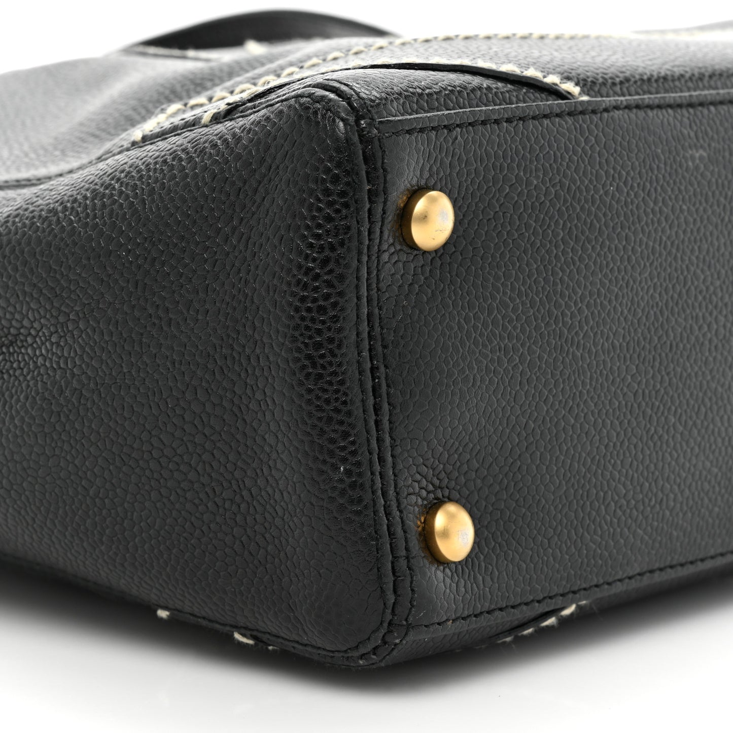 Caviar CC Stitched Small Tote Black
