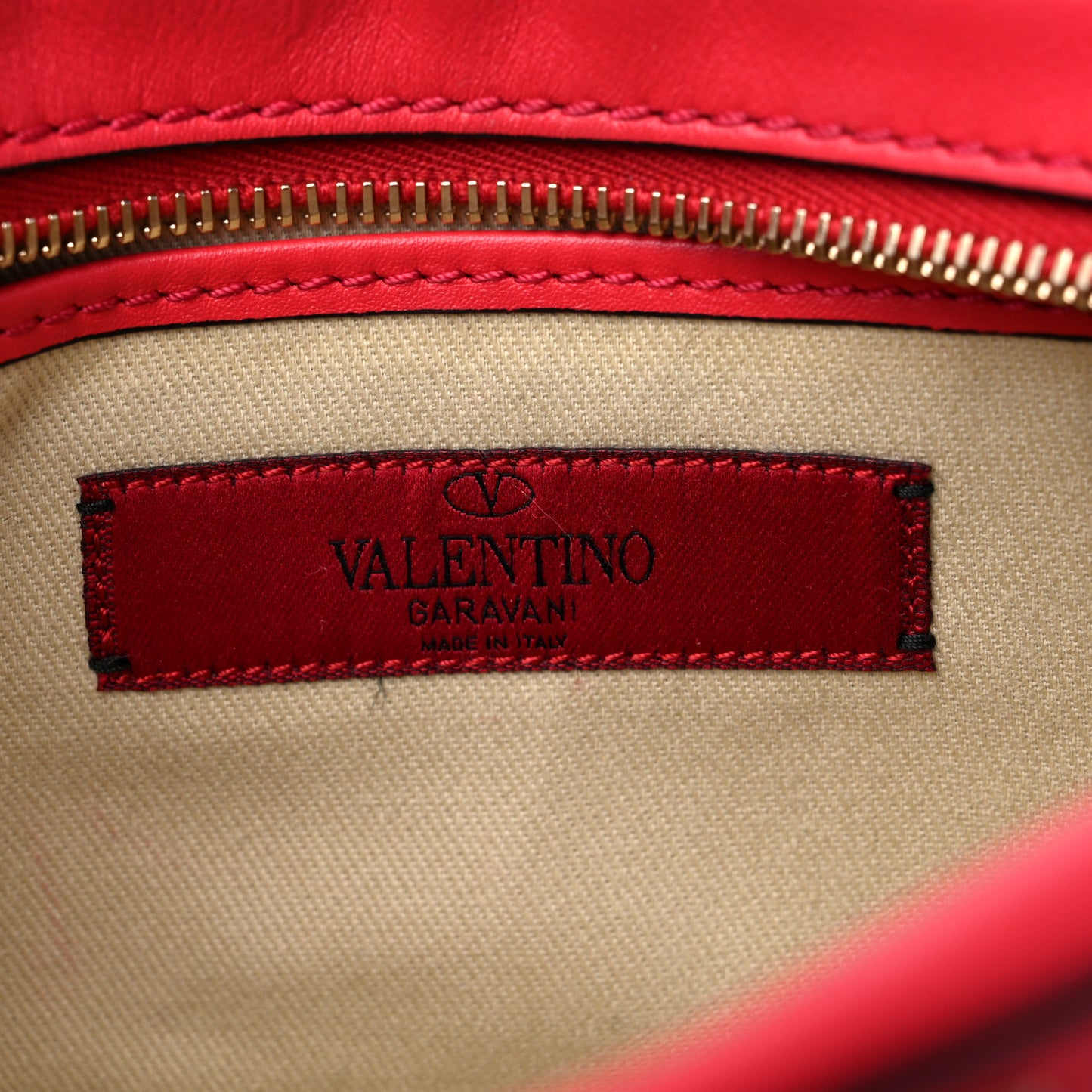 Calfskin Rockstud Camera Crossbody Bag Deep Coral