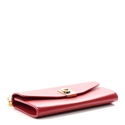 Celine Shiny Smooth Calfskin C Wallet On Chain Bag Red 4 of 11