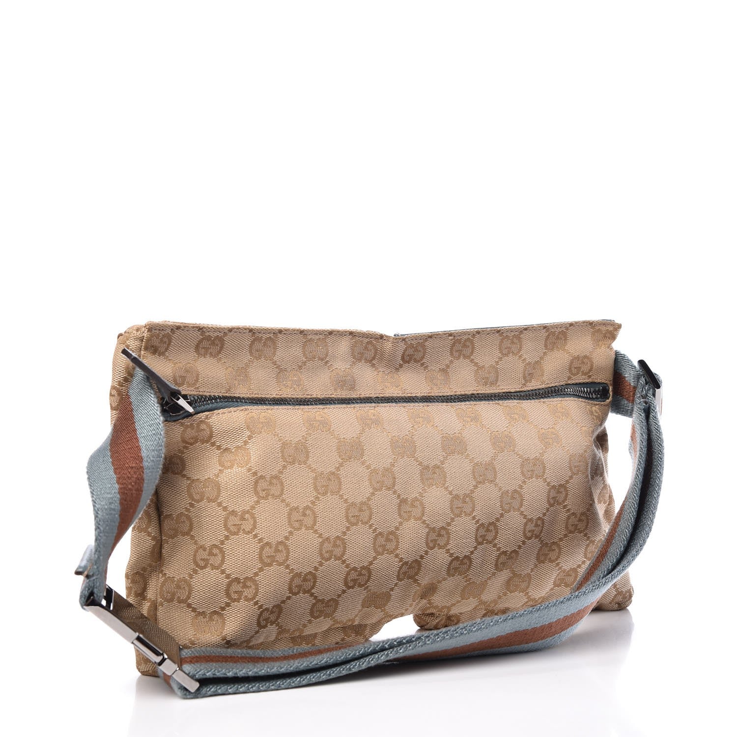 Gucci GG Monogram Web Double Pocket Belt Bag Blue 3 of 7