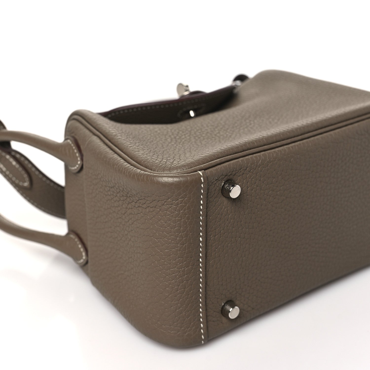 Hermes Taurillon Clemence Mini Lindy 20 Etoupe 9 of 11