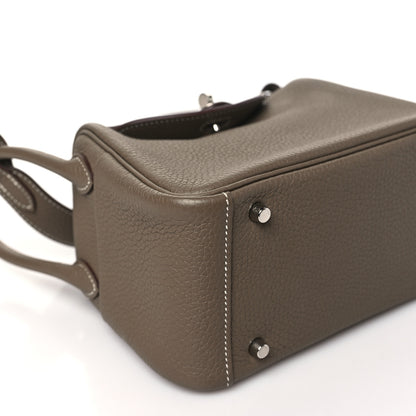 Hermes Taurillon Clemence Mini Lindy 20 Etoupe 9 of 11