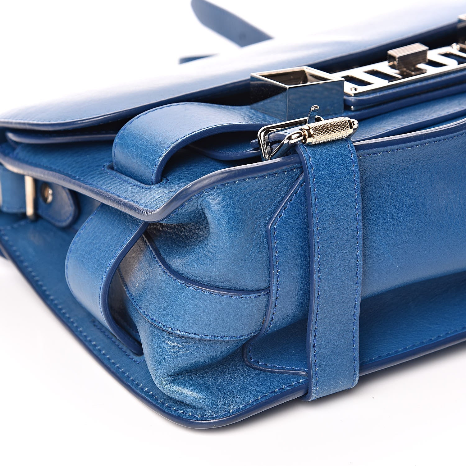 Proenza Schouler Calfskin PS11 Classic Shoulder Bag Bright Blue 7 of 11