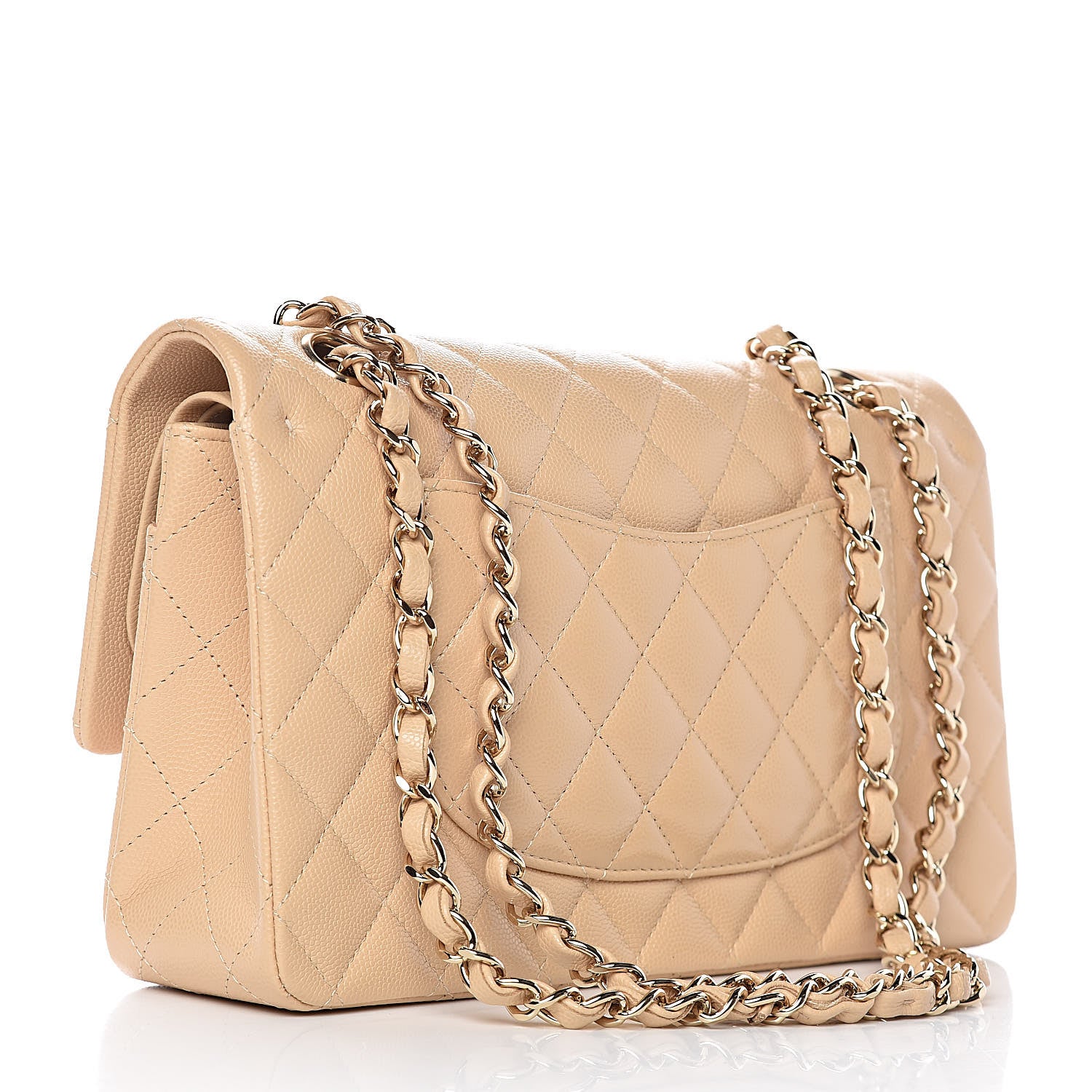 Chanel Caviar Quilted Medium Double Flap Light Beige 3 of 11