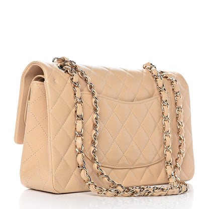 Chanel Caviar Quilted Medium Double Flap Light Beige 3 of 11
