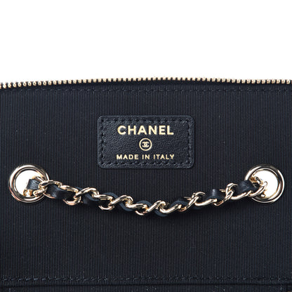 Chanel Lambskin Camellia Embossed Small Vanity Case With Chain Black 8 of 11