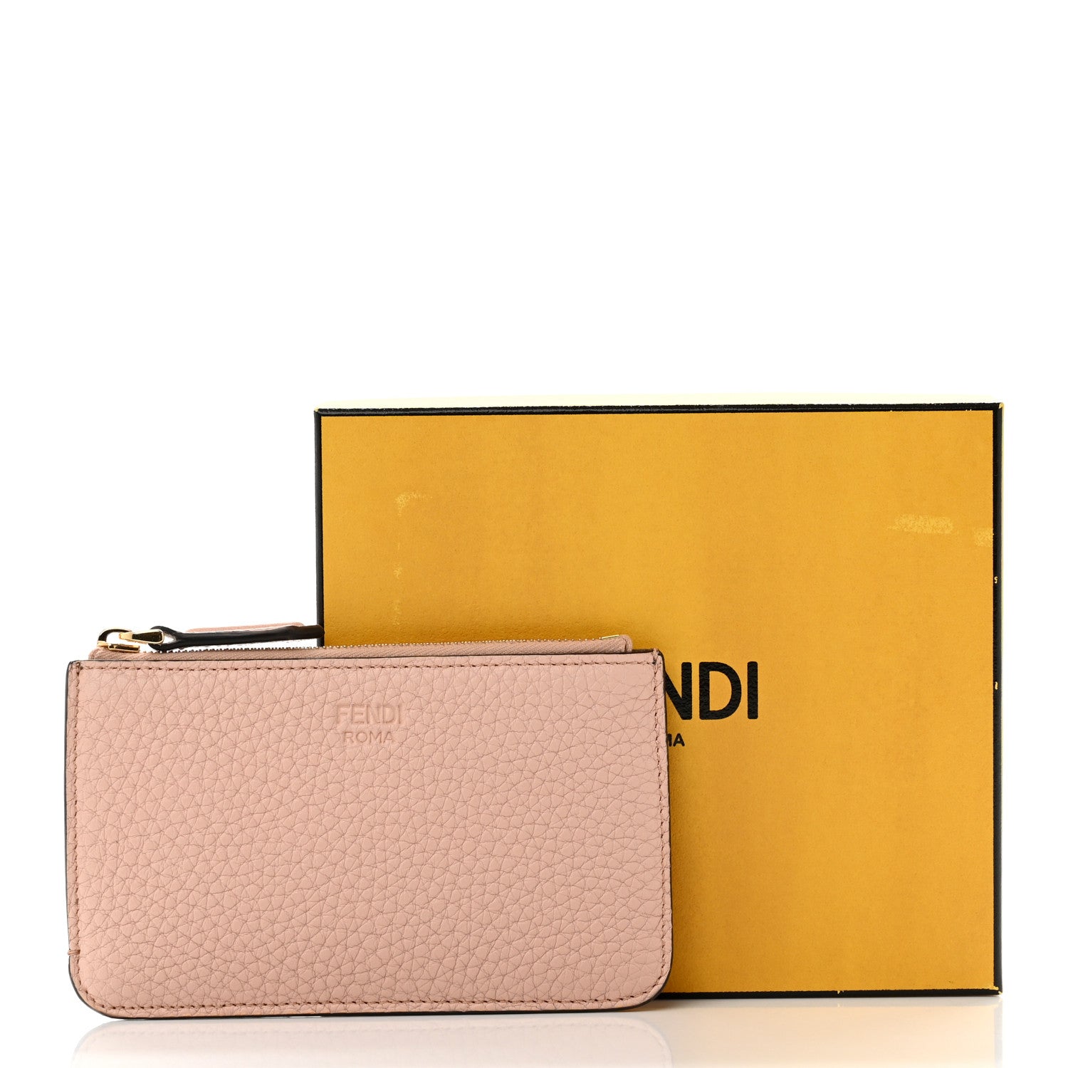 Fendi Cuoio Romano Vitello Grace Key Case Pouch Cipria Fango 7 of 7
