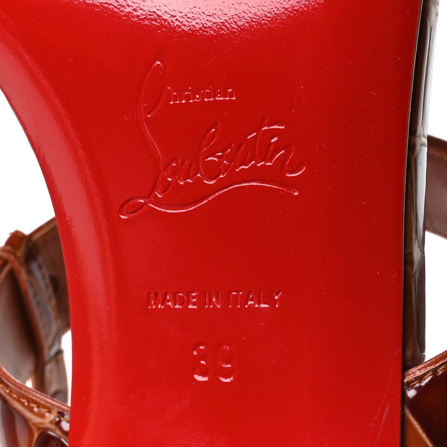 Calfskin Alligator Embossed MJ 25 Thong Sandals 39 Acajou