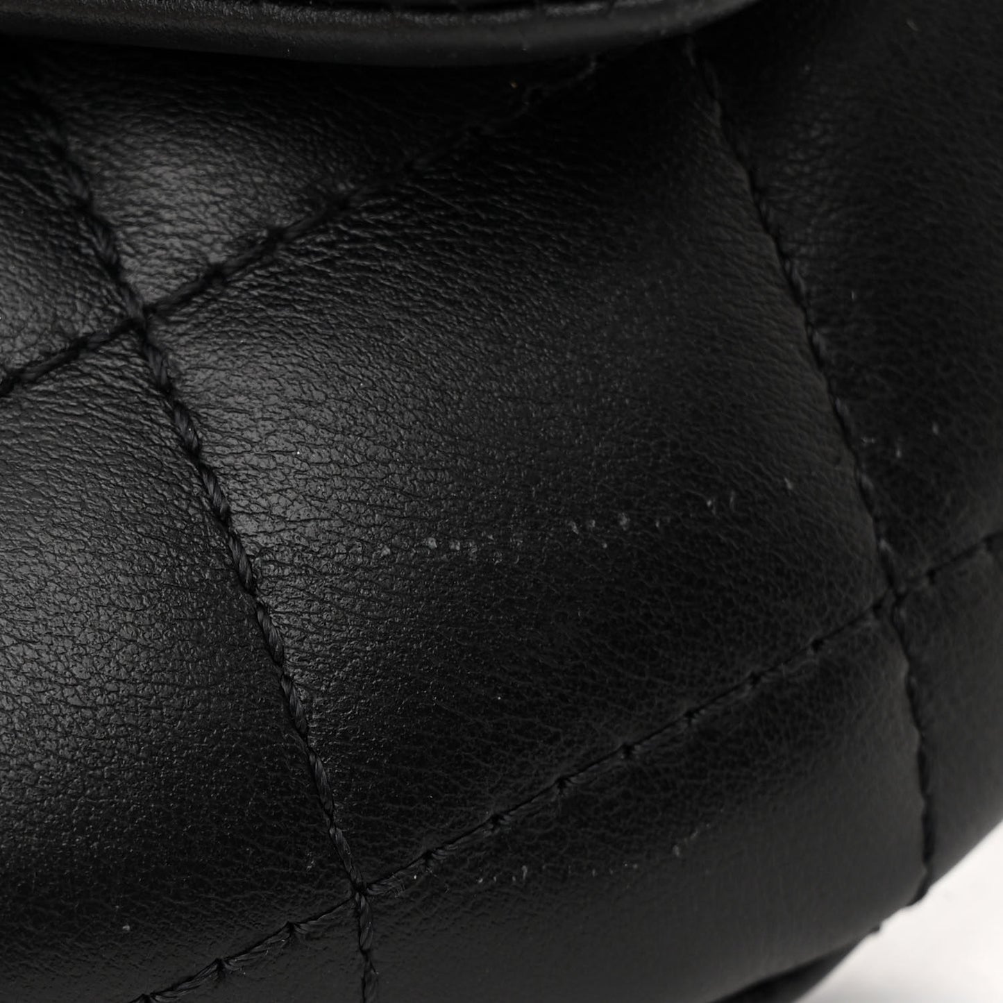 Calfskin Quilted CC Uniform Flap Belt Bag Black