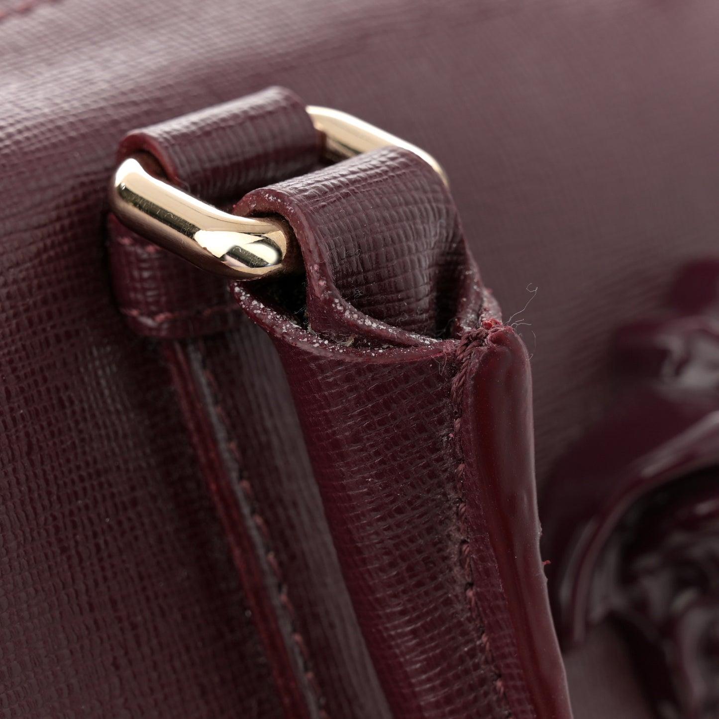 Saffiano Calfskin Palazzo Bowler Burgundy