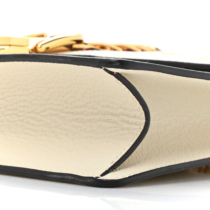 Gucci Textured Calfskin Bee Star Print Small Sylvie Shoulder Bag Mystic White 9 of 15