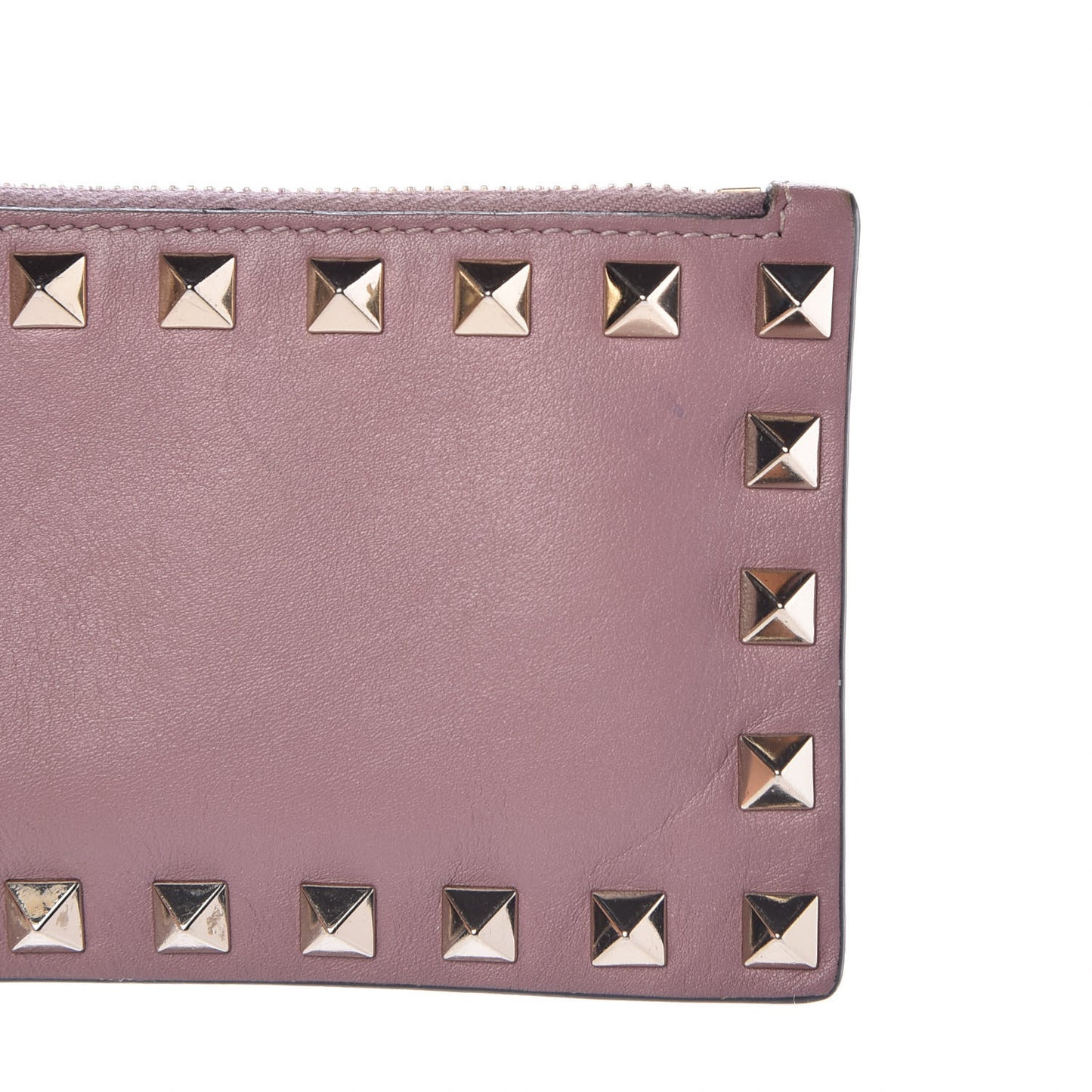 Vitello Rockstud Coin Case Card Holder Lipstick