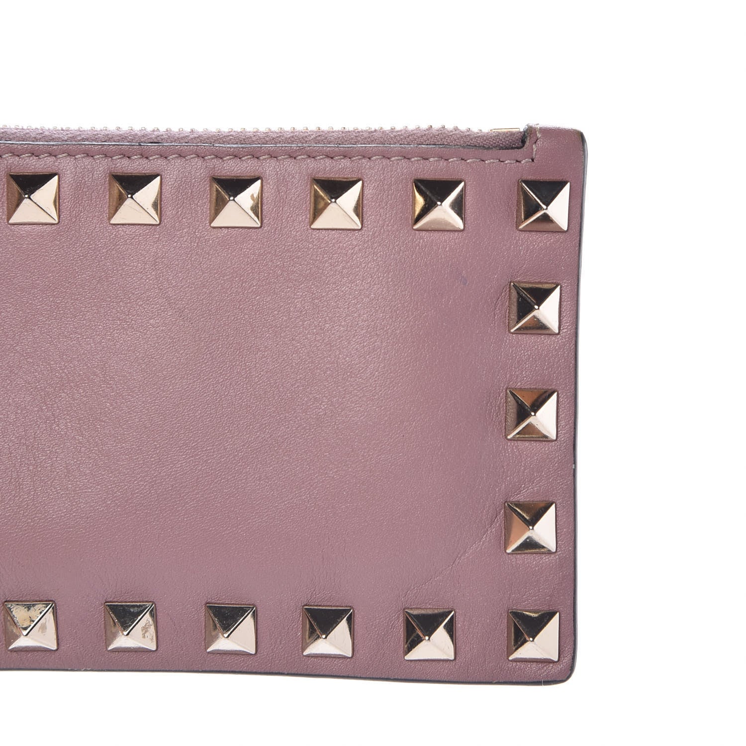 Valentino Garavani Vitello Rockstud Coin Case Card Holder Lipstick 8 of 9