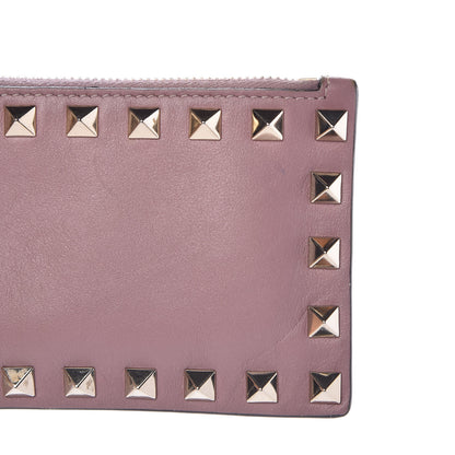 Valentino Garavani Vitello Rockstud Coin Case Card Holder Lipstick 8 of 9