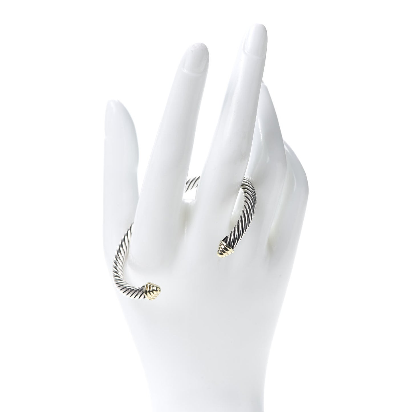 Sterling Silver 14K Yellow Gold 5mm Cable Classics Bracelet