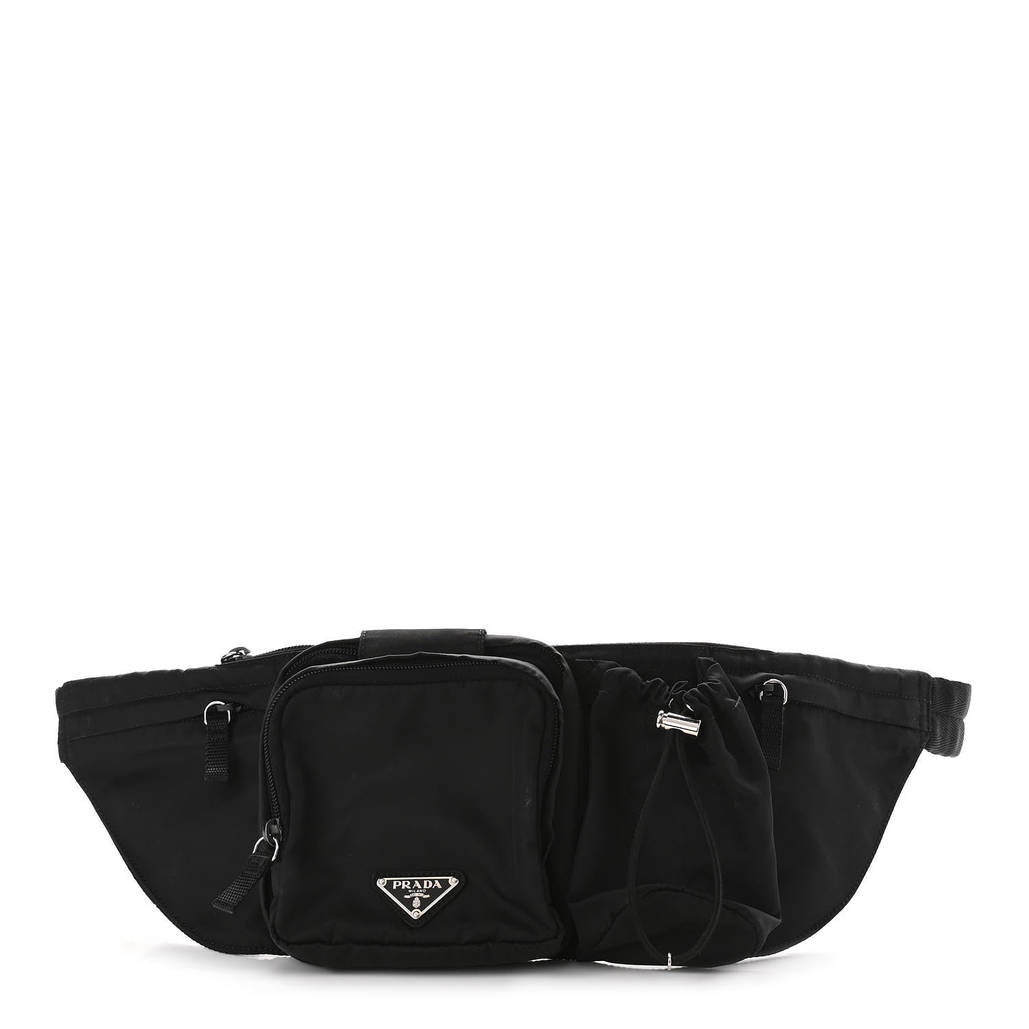 Prada Nylon Metal Triple Pocket Belt Bag Black 1 of 11