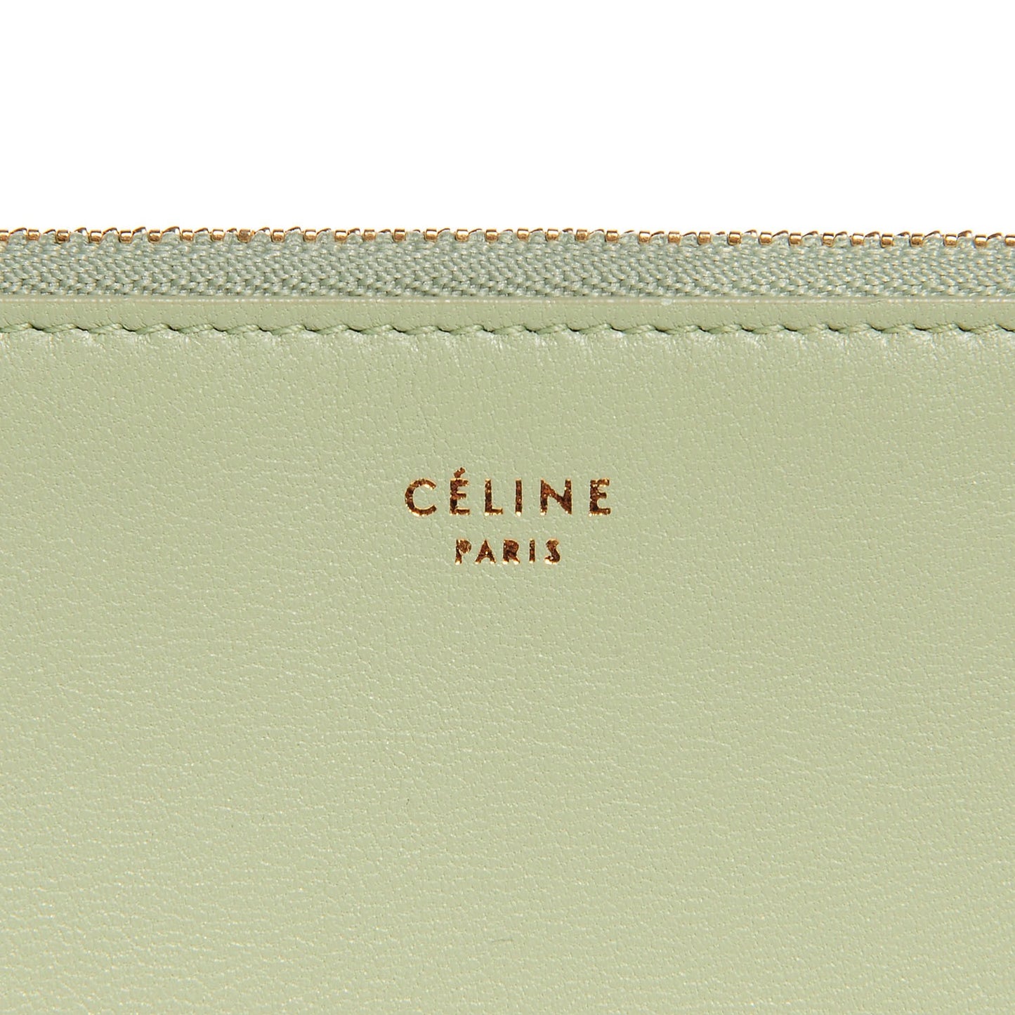 Lambskin Bi-Color Solo Clutch Pouch Pistachio Black