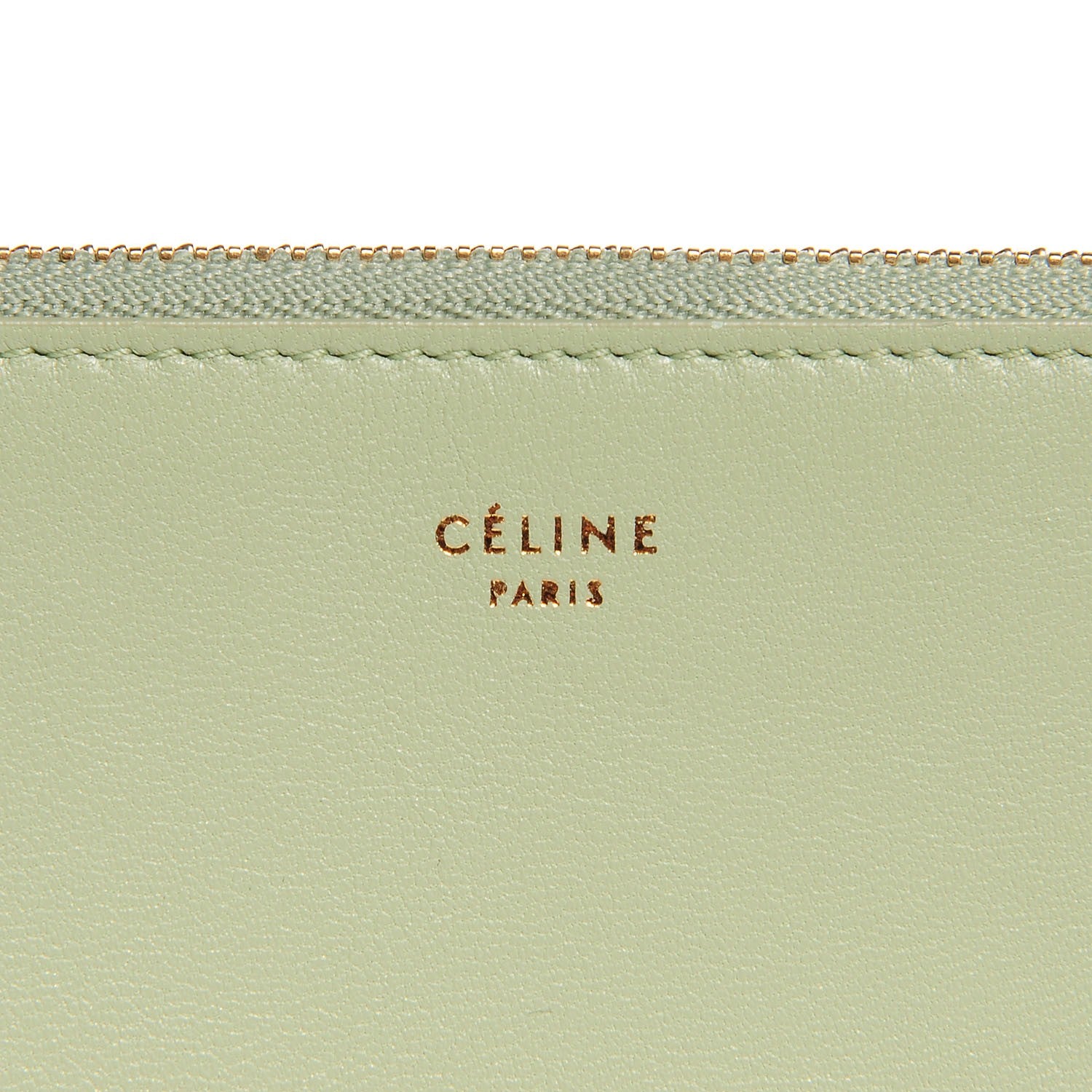 Celine Lambskin Bi-Color Solo Clutch Pouch Pistachio Black 6 of 8