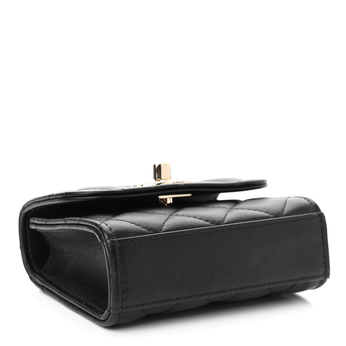 Lambskin Quilted Mini Trendy CC Chain Wallet Black