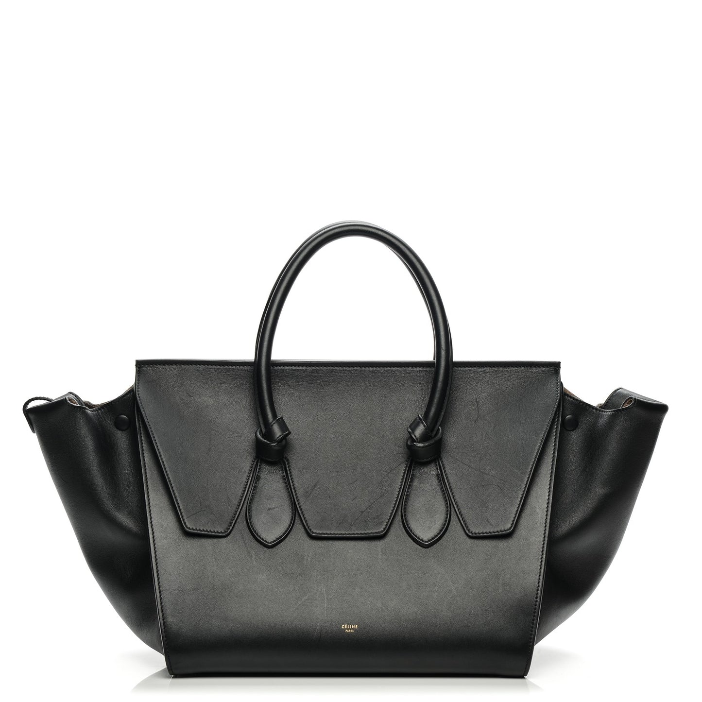 Smooth Calfskin Large Tie Knot Tote Black
