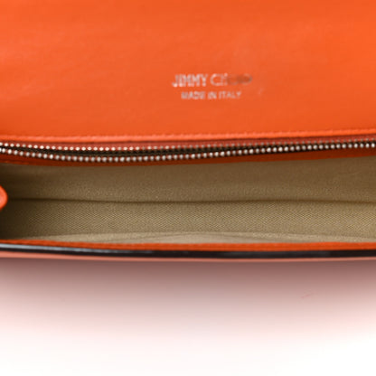 Jimmy Choo Calfskin Crystal Madeline Wallet On Chain Orange 4 of 7