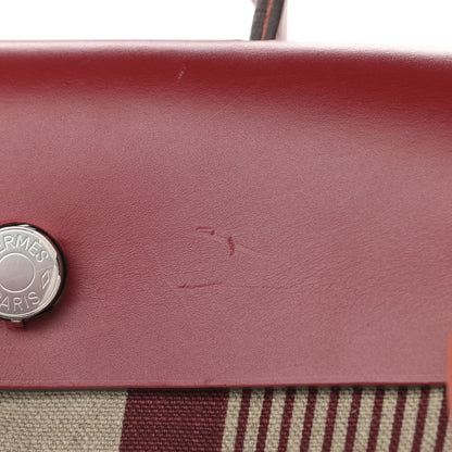 Hermes Vache Hunter Toile H Vibration Herbag a Dos Retourne Backpack Bordeaux Ficelle Rouge Piment 12 of 13