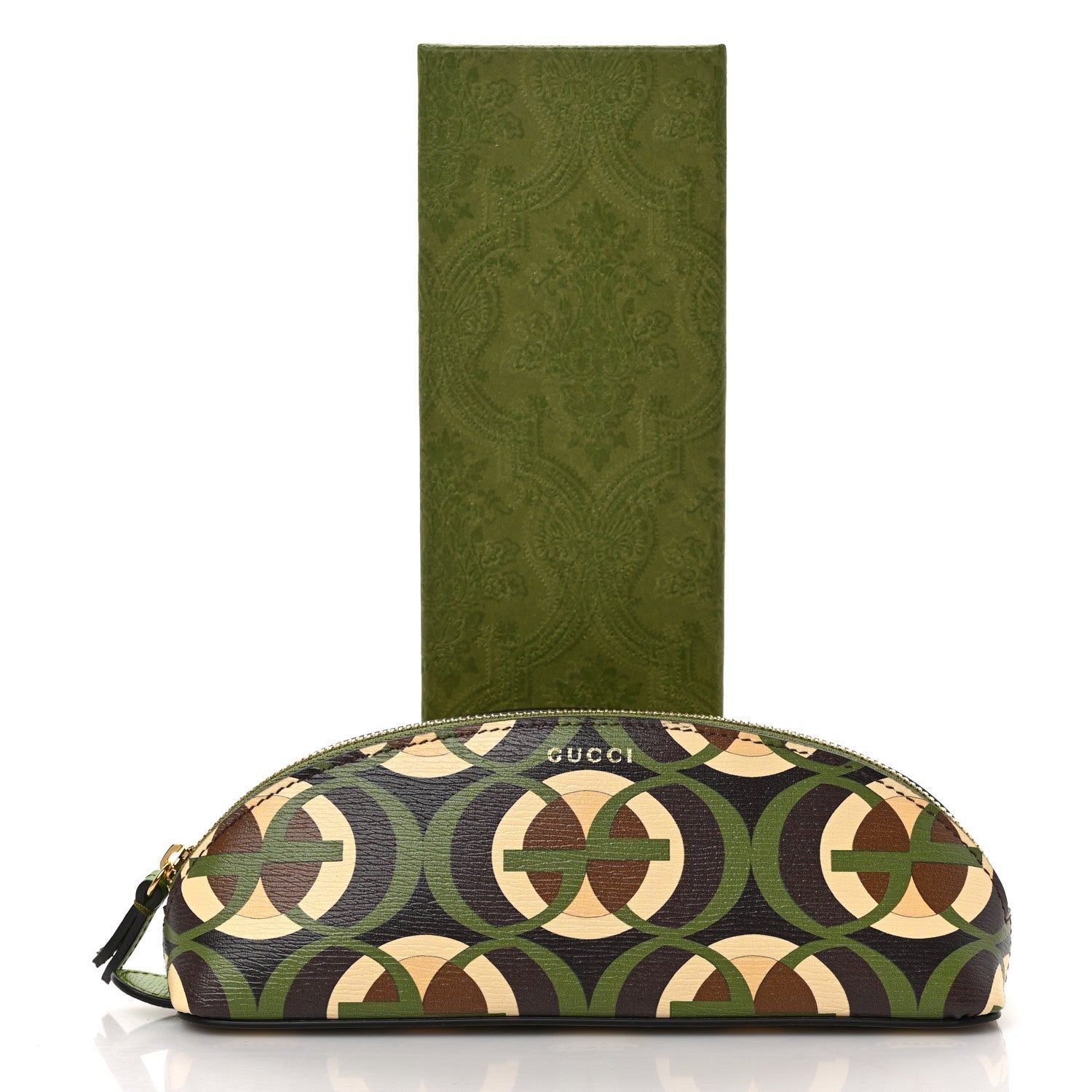Gucci Calfskin GG Cascade Pencil Case Green Black 10 of 10