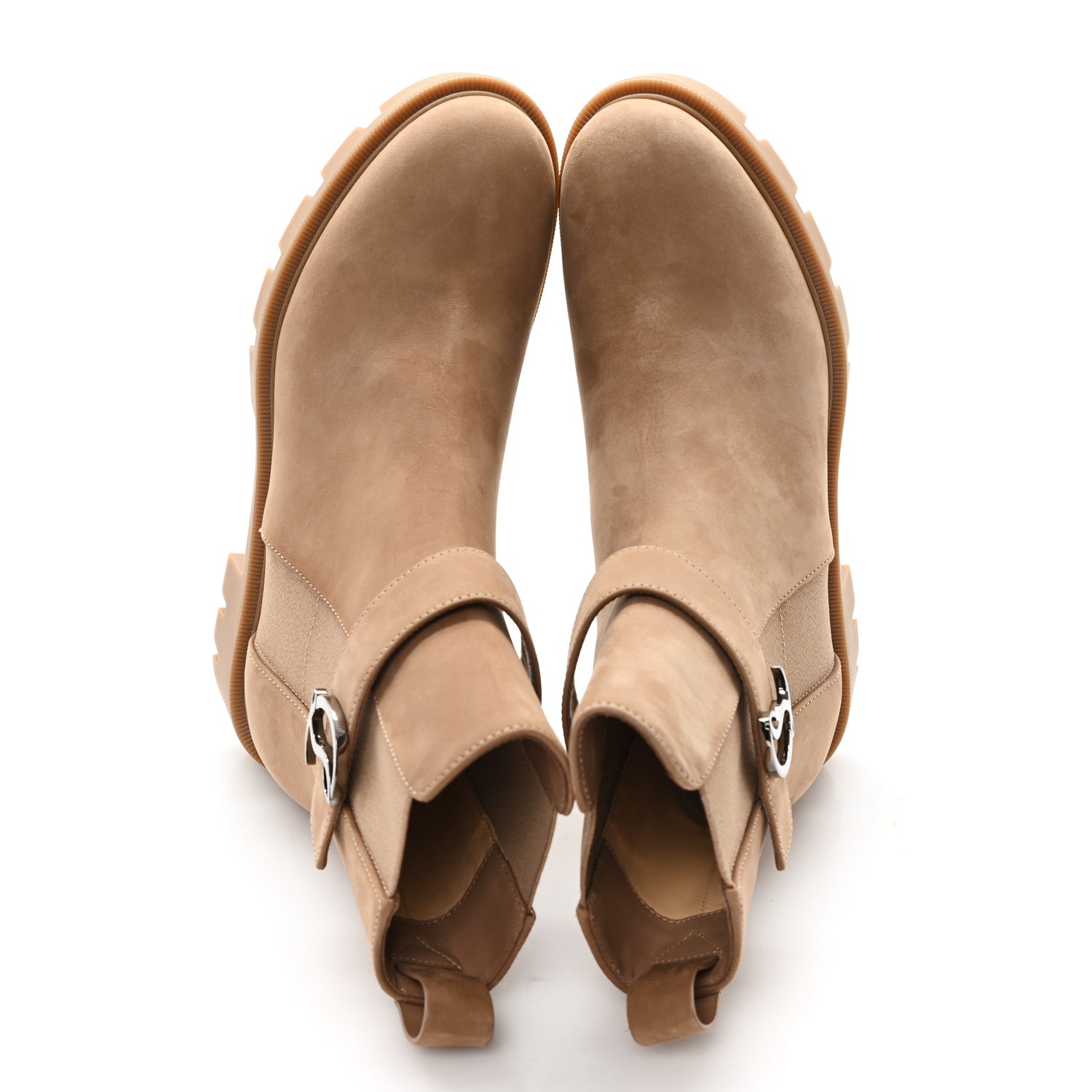 Christian Louboutin Suede CL Chelsea Booty 37.5 Beige 2 of 8