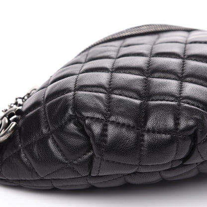 Chanel Lambskin Quilted Banane Waist Bag Fanny Pack Black 7 of 8