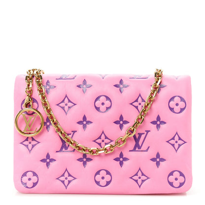 Louis Vuitton Lambskin Embossed Monogram Vuittamins Pochette Coussin Rose Violet 1 of 10