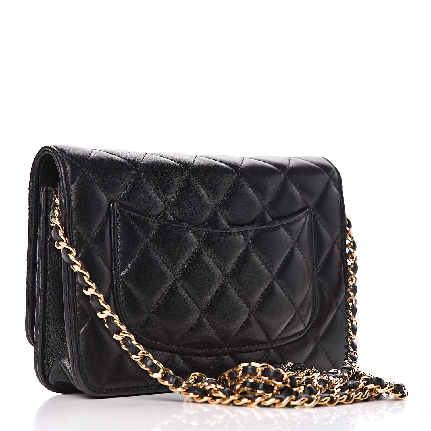 Chanel Lambskin Quilted Wallet On Chain WOC Black 3 of 14