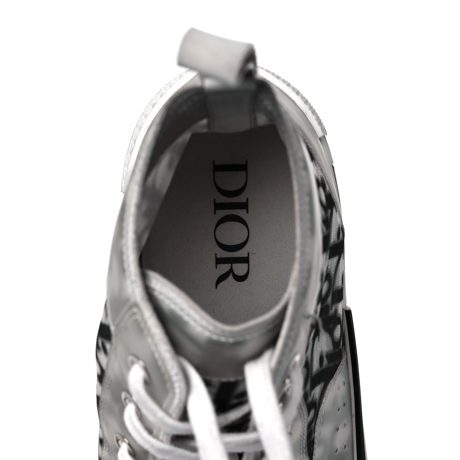 Christian Dior Technical Canvas Oblique Mens B23 High Top Sneakers 43 White Black 8 of 9