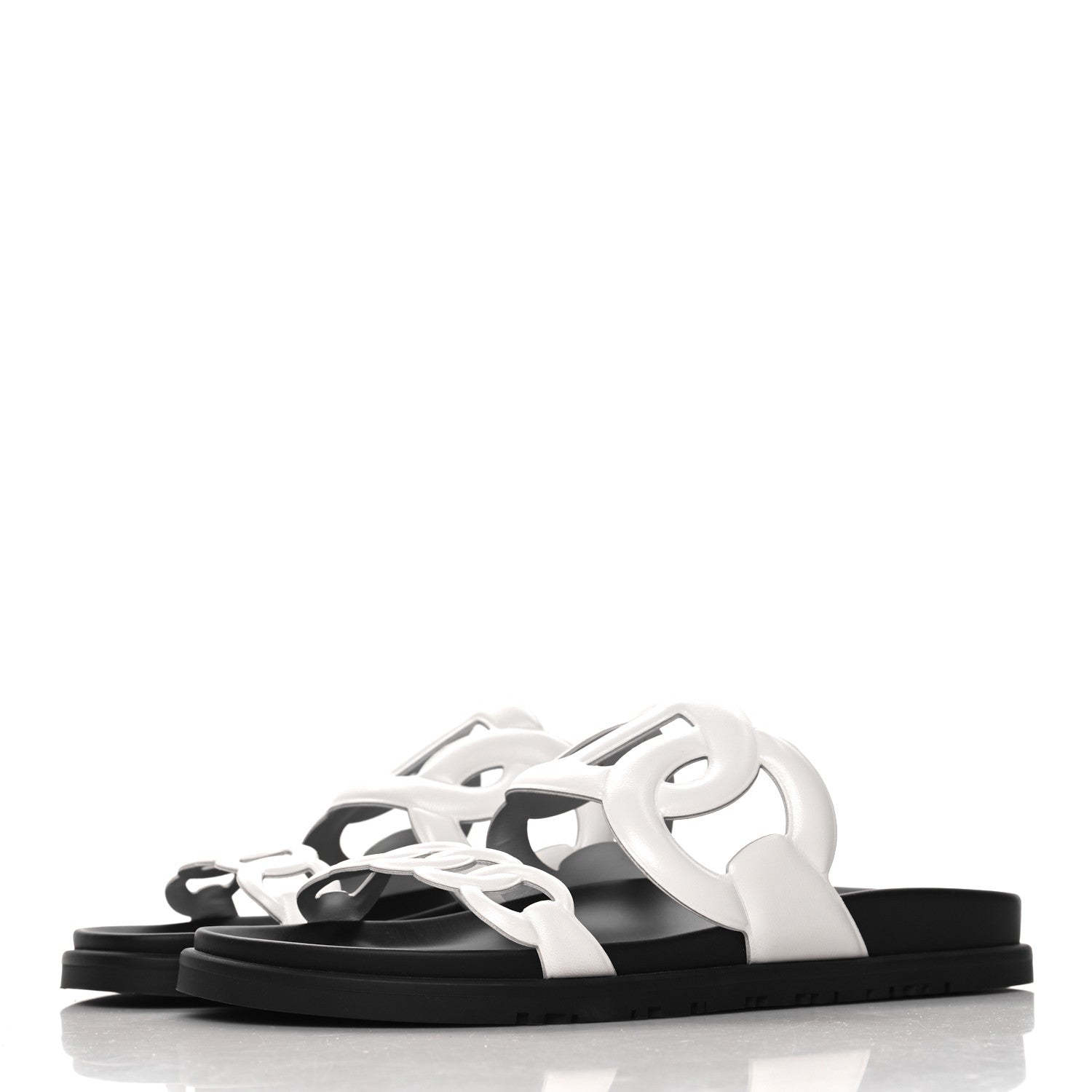 Hermes Nappa Womens Extra Sandals 38.5 White 4 of 10