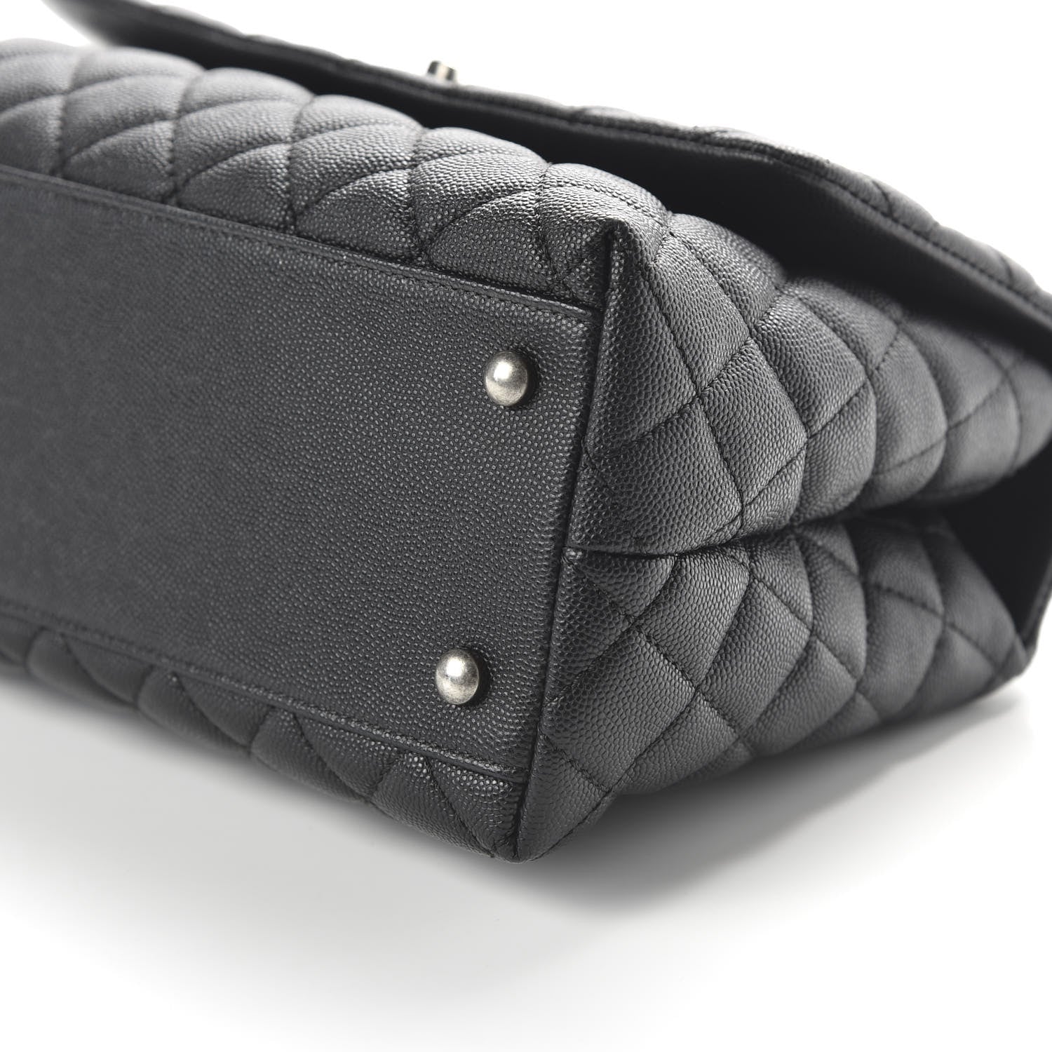 Chanel Caviar Lizard Embossed Quilted Small Coco Handle Flap Black 6 of 10