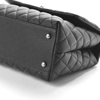 Chanel Caviar Lizard Embossed Quilted Small Coco Handle Flap Black 6 of 10
