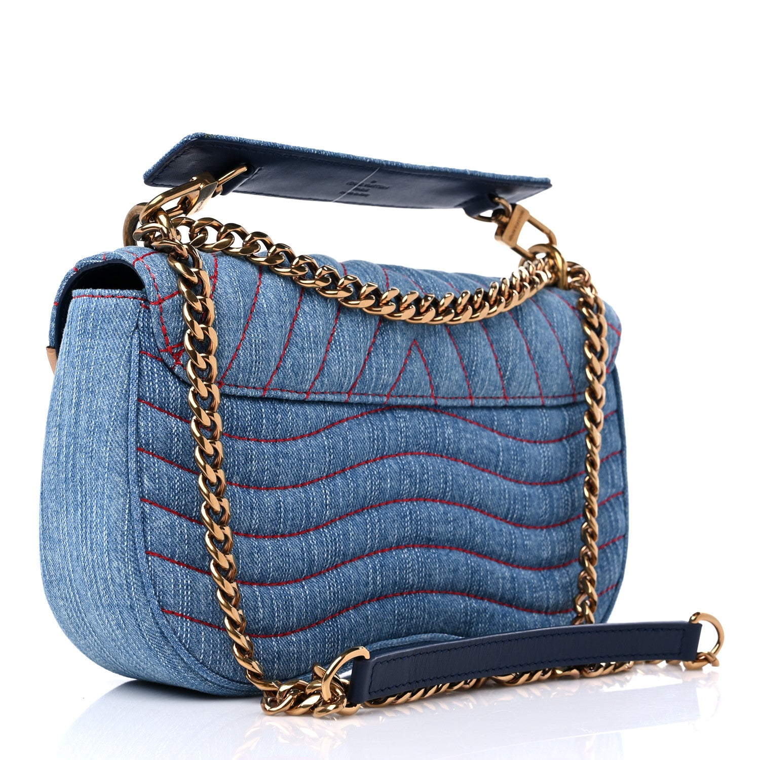 Louis Vuitton Denim New Wave Chain MM Blue 3 of 9