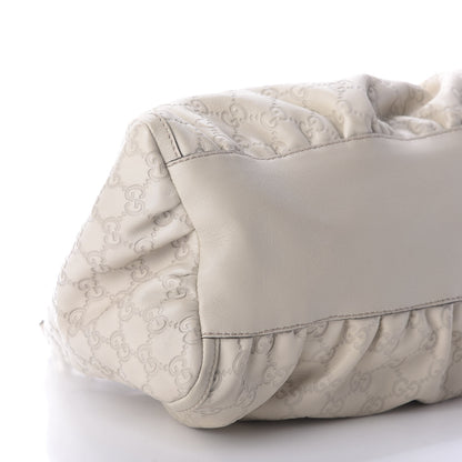 Gucci Guccissima Large D Gold Ring Hobo Off White 6 of 9