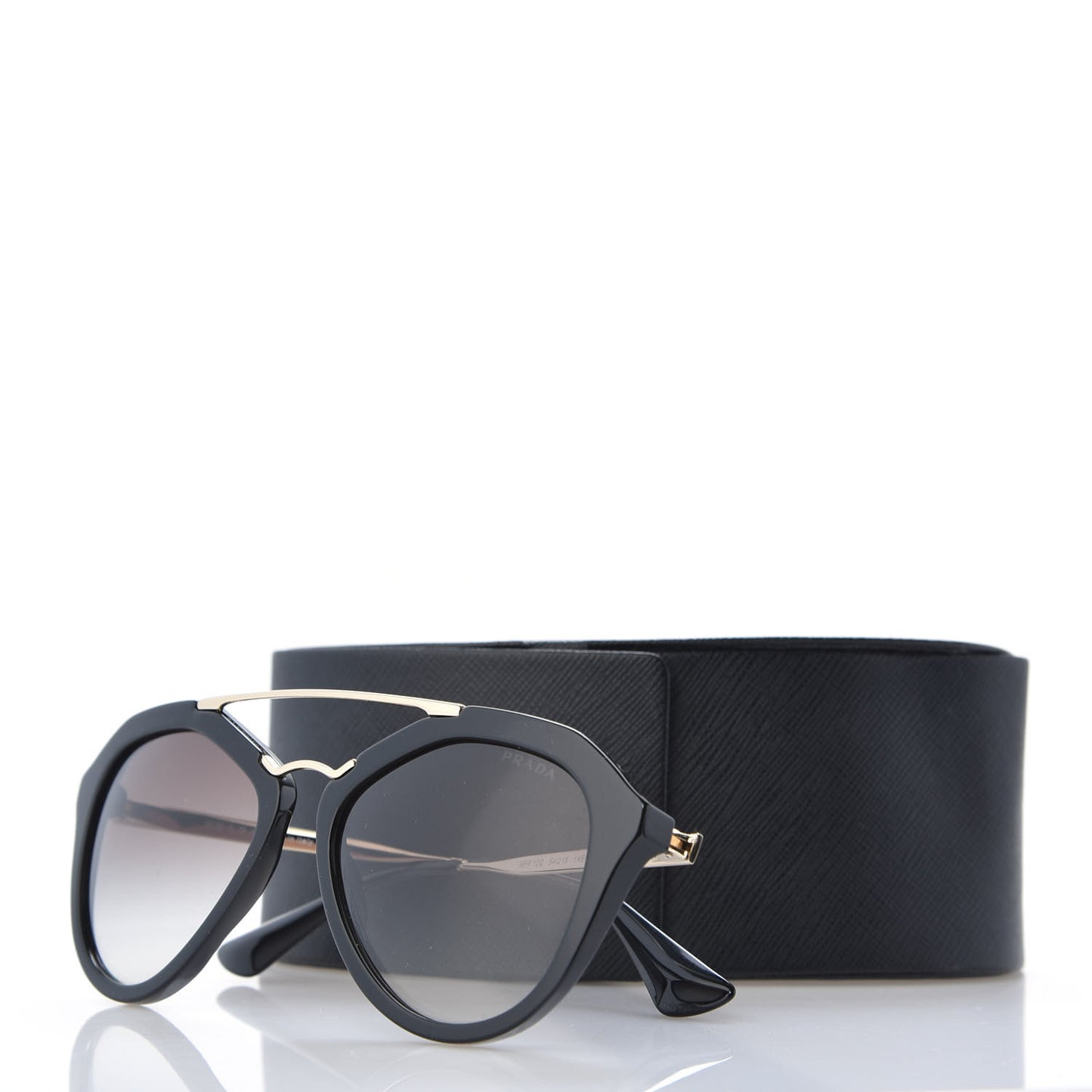 Acetate Metal Cinema Sunglasses SPR 12Q Black