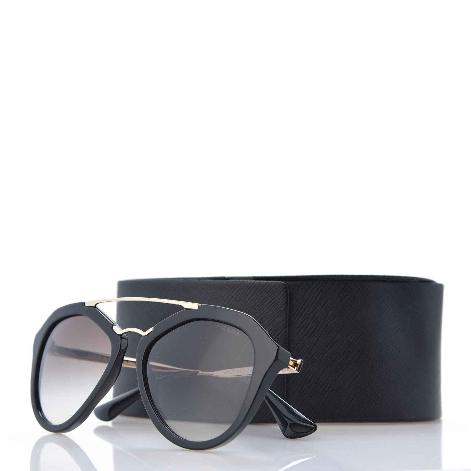 Prada Acetate Metal Cinema Sunglasses SPR 12Q Black 8 of 8