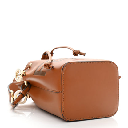 Fendi Vitello King F is Fendi Logo Embossed Mini Mon Tresor Bucket Bag Cuoio 4 of 10