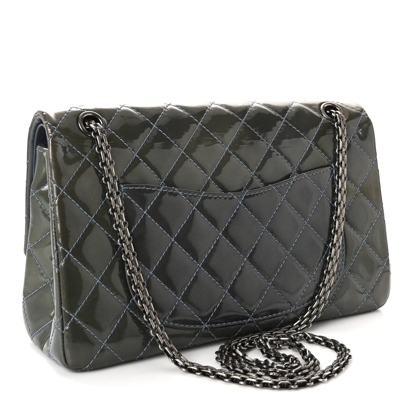 Patent Quilted 2.55 Reissue 226 Flap Blue