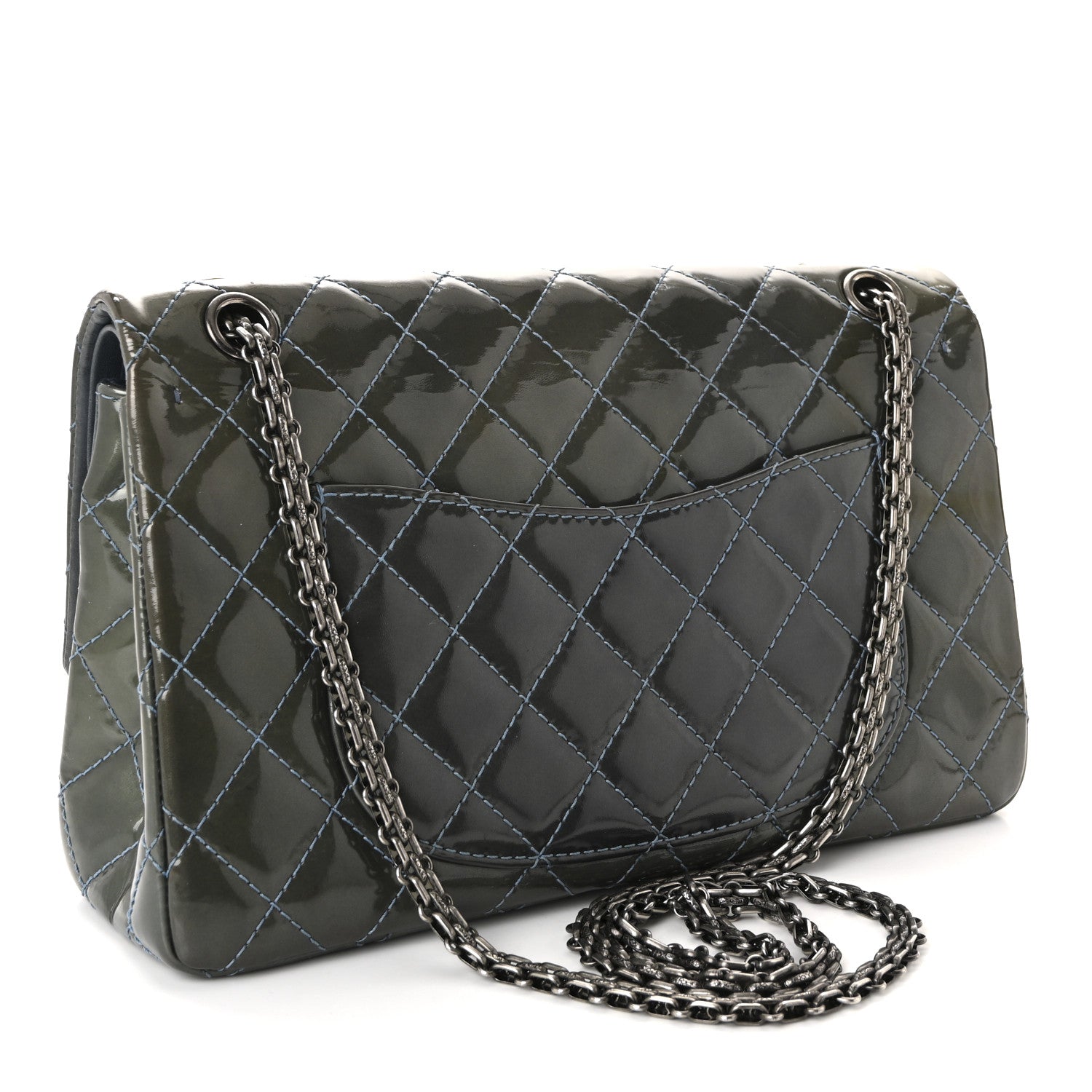 Chanel Patent Quilted 2.55 Reissue 226 Flap Blue 3 of 10