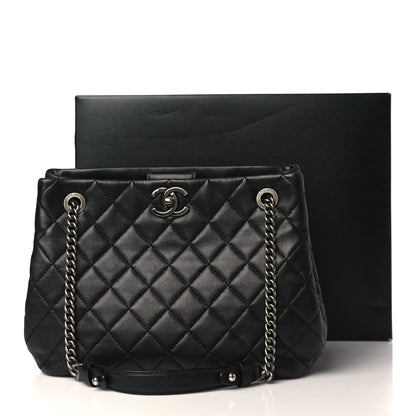Chanel Lambskin Quilted Accordion Tote Black 9 of 9