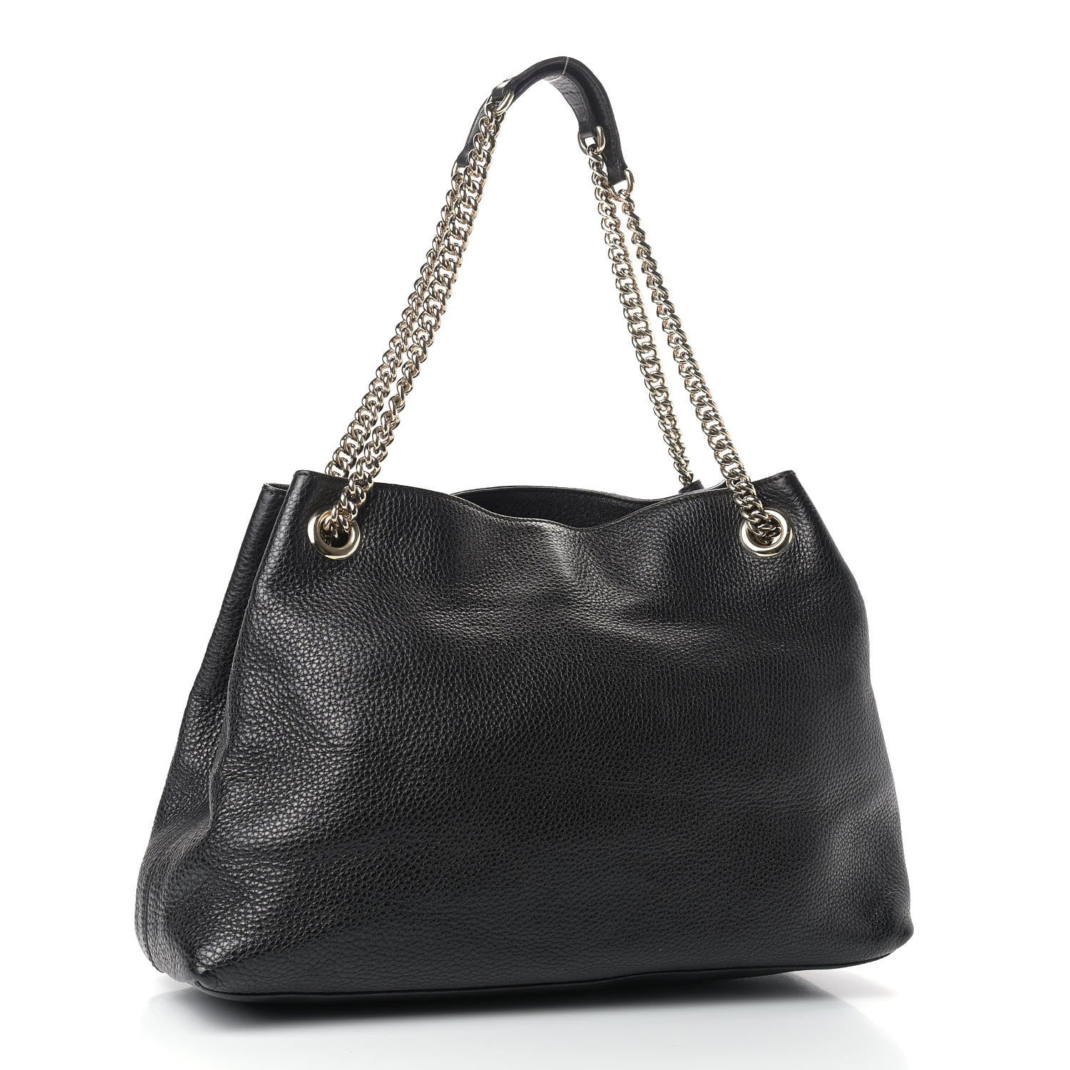 Gucci Pebbled Calfskin Medium Soho Chain Shoulder Bag Black 3 of 9