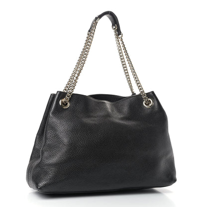 Gucci Pebbled Calfskin Medium Soho Chain Shoulder Bag Black 3 of 9