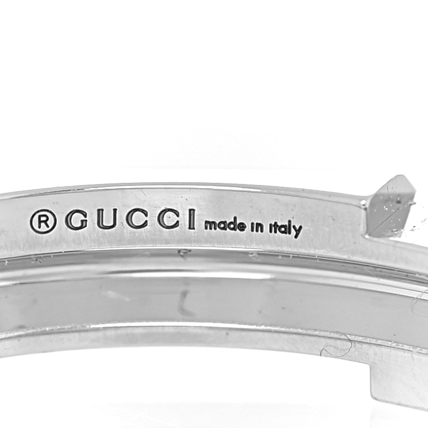 18K White Gold 4mm Link To Love Studded Ring 57 8