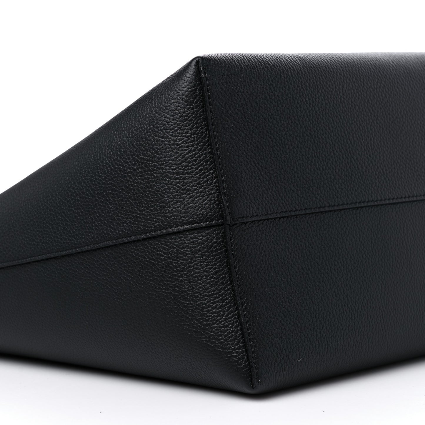 Grained Calfskin Skull Open Shopper Tote Black